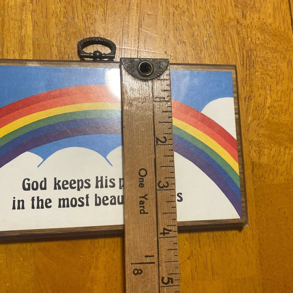 New Northwestern Products Wall Plaque Vintage Rainbow Religious God Promises